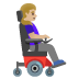 woman in motorized wheelchair facing right, medium-light skin tone